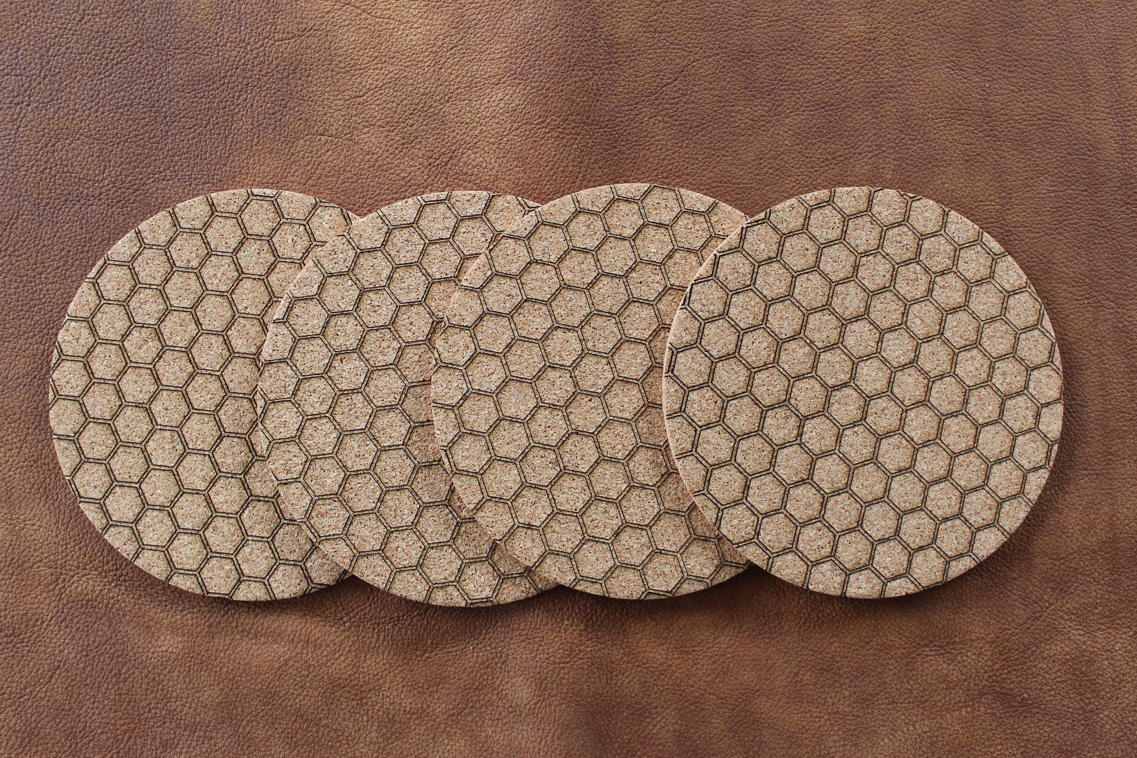 Honeycomb Cork Coasters (6 in a pack)