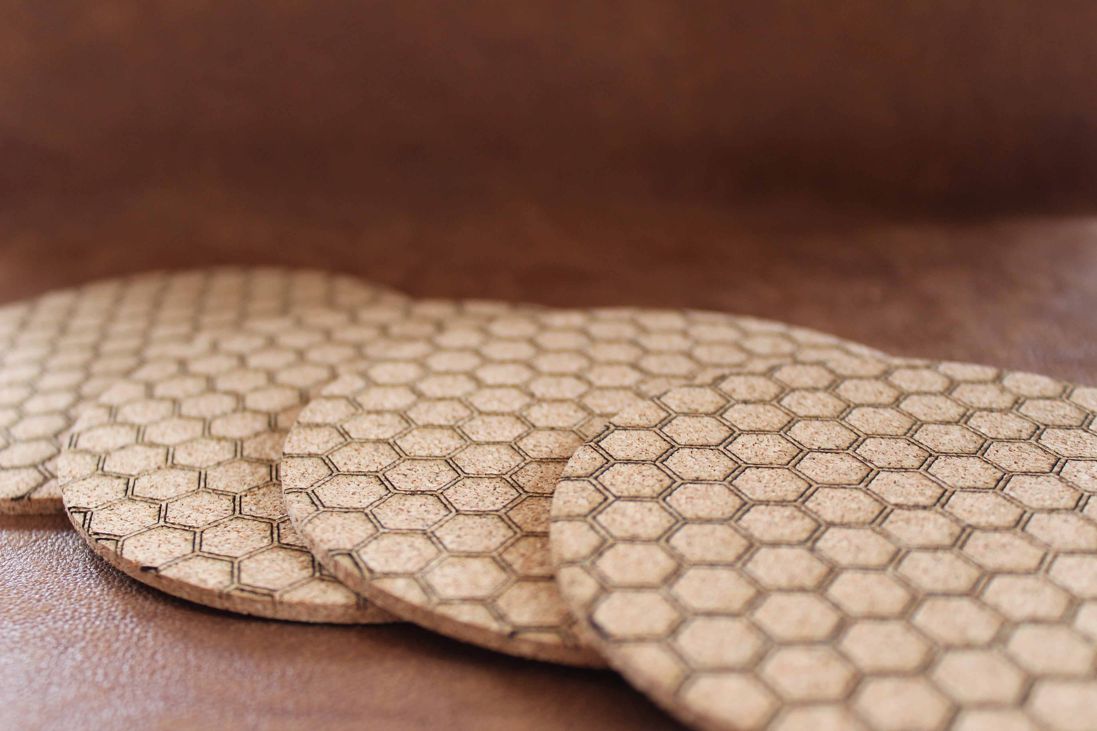 Honeycomb Cork Coasters (6 in a pack)